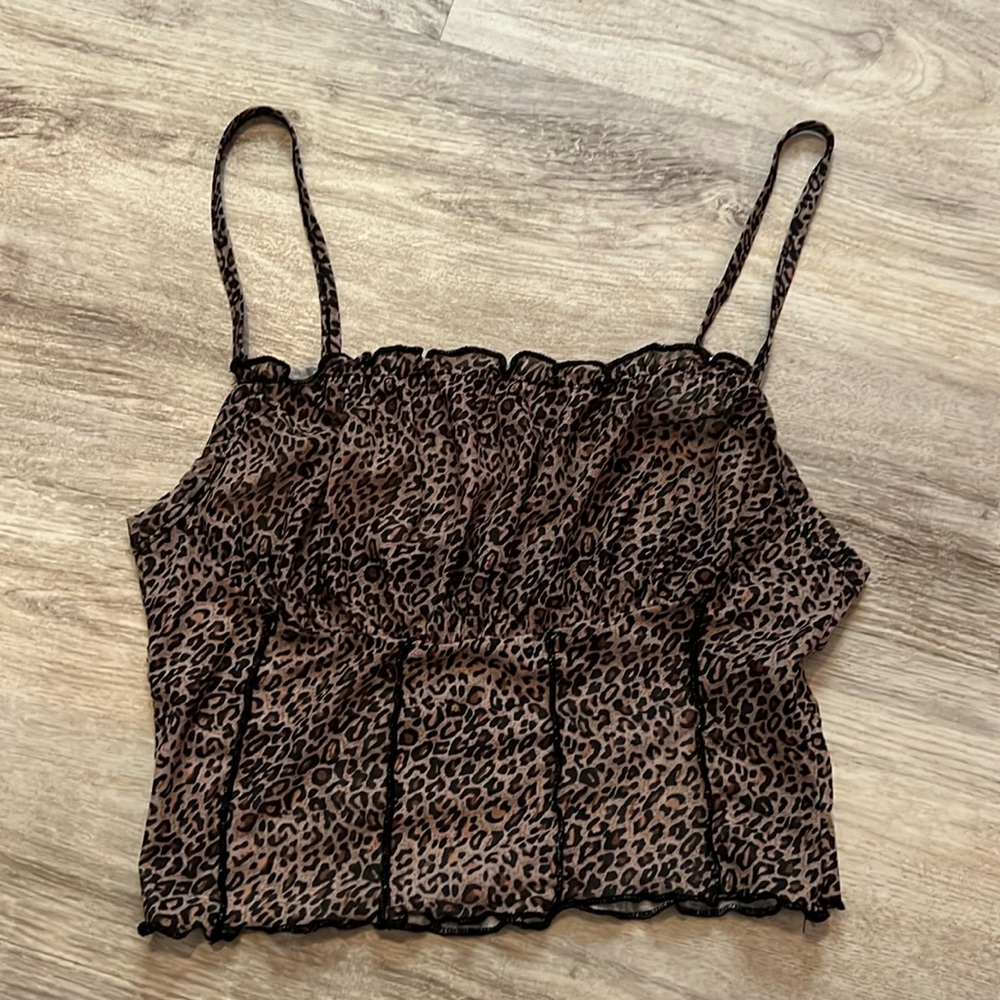 Sheer Leopard Print Cami